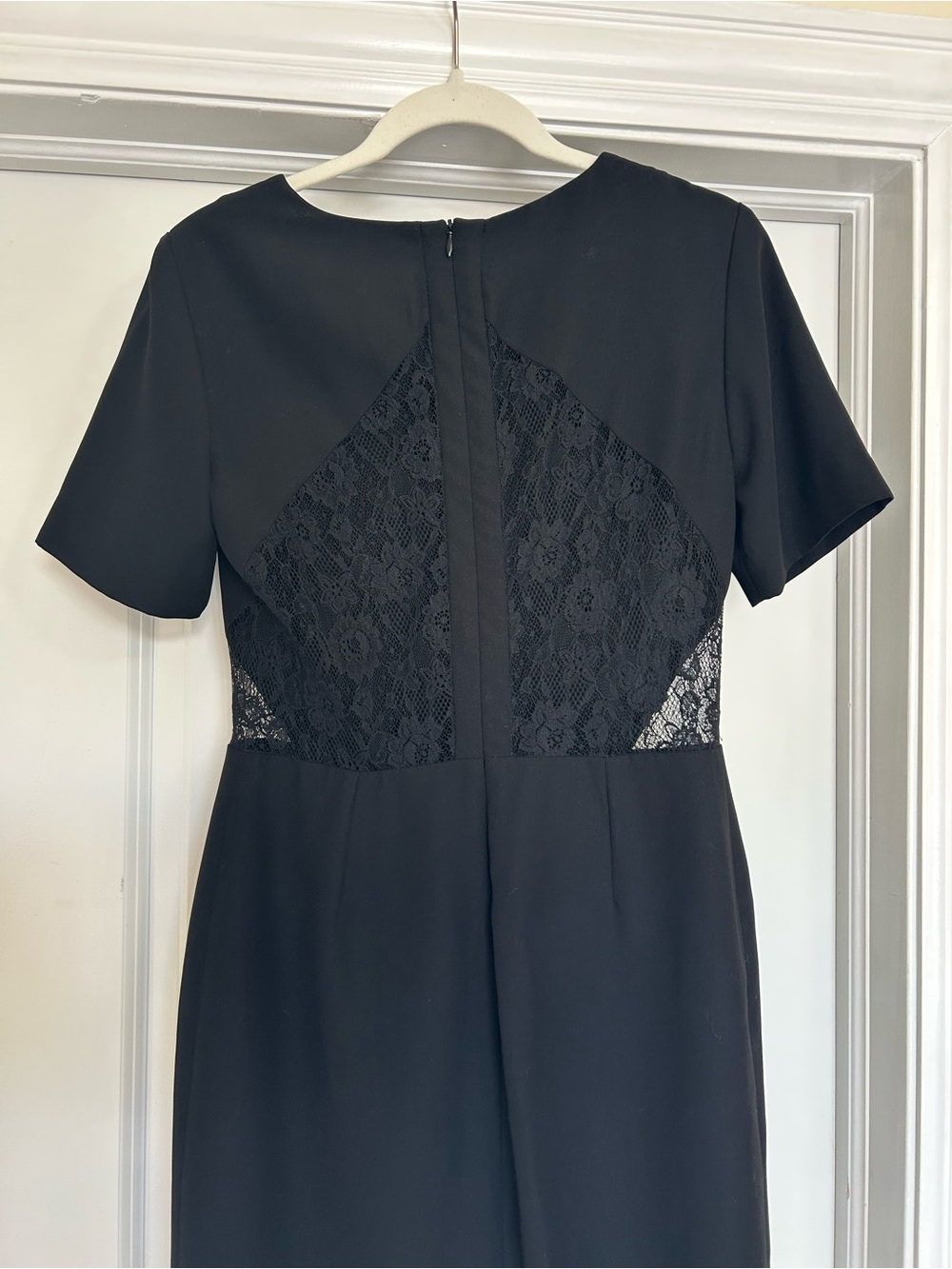 Sandro black lace back short sleeve formal mini dress size 2 - Picture 4 of 7